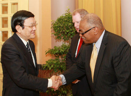 Chủ tịch nước Trương Tấn Sang tiếp đại diện Tập đoàn Dầu khí Exxonmobil 